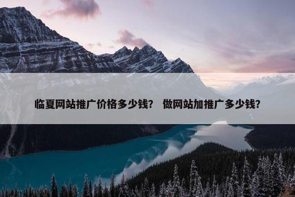 临夏网站推广价格多少钱？ 做网站加推广多少钱？