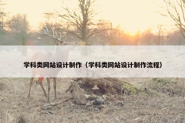 学科类网站设计制作（学科类网站设计制作流程）