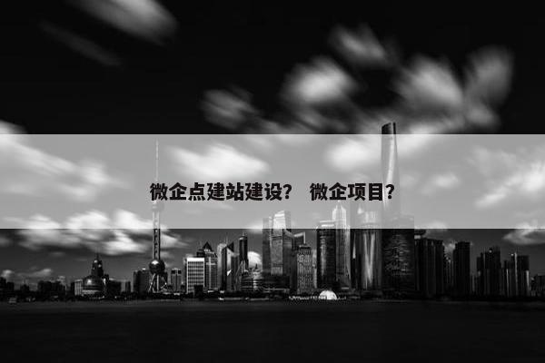 微企点建站建设？ 微企项目？