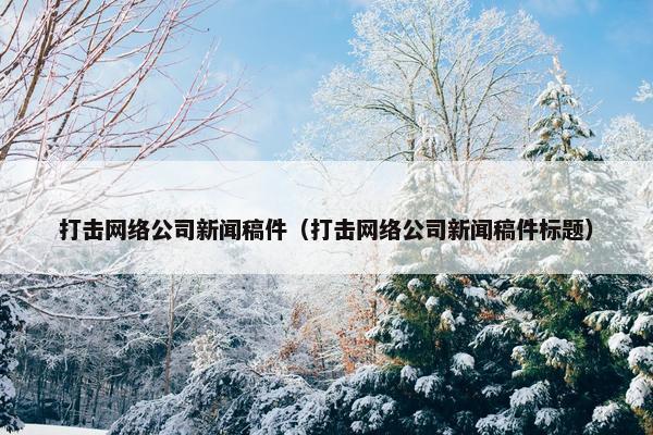 打击网络公司新闻稿件（打击网络公司新闻稿件标题）