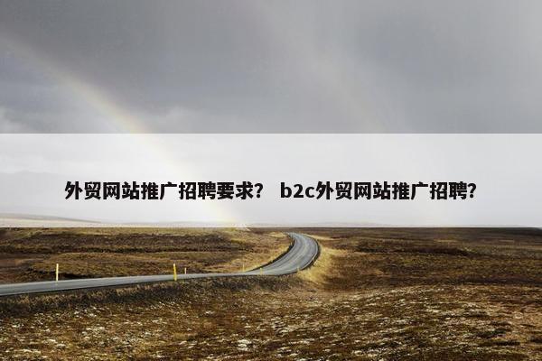 外贸网站推广招聘要求？ b2c外贸网站推广招聘？