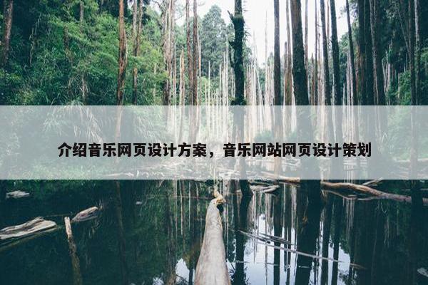 介绍音乐网页设计方案，音乐网站网页设计策划