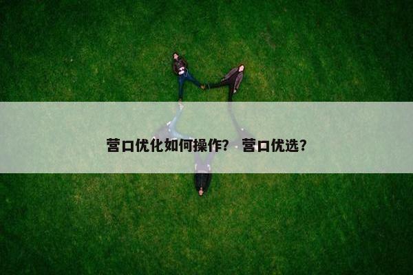 营口优化如何操作？ 营口优选？