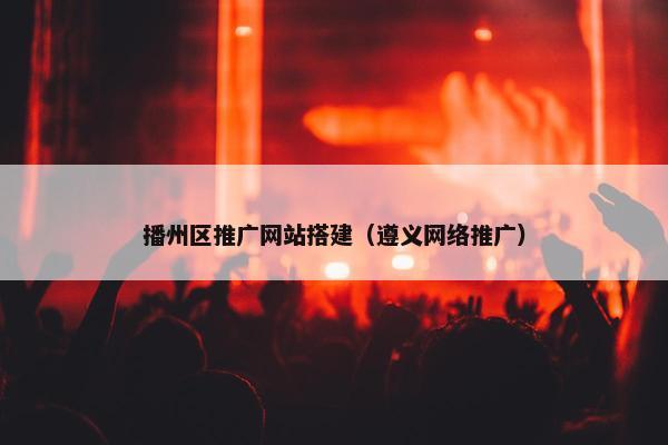 播州区推广网站搭建（遵义网络推广）
