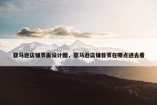 亚马逊店铺页面设计图，亚马逊店铺首页在哪点进去看