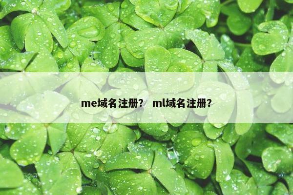 me域名注册？ ml域名注册？
