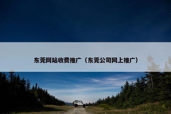 东莞网站收费推广（东莞公司网上推广）