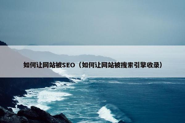 如何让网站被SEO（如何让网站被搜索引擎收录）