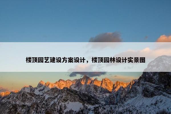 楼顶园艺建设方案设计，楼顶园林设计实景图