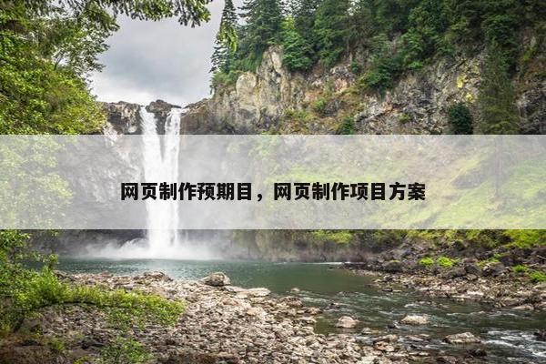 网页制作预期目，网页制作项目方案