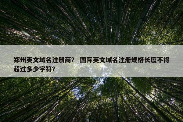 郑州英文域名注册商？ 国际英文域名注册规格长度不得超过多少字符？