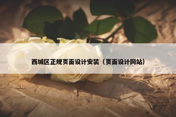 西城区正规页面设计安装（页面设计网站）