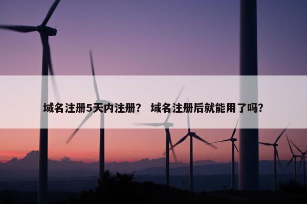 域名注册5天内注册？ 域名注册后就能用了吗？