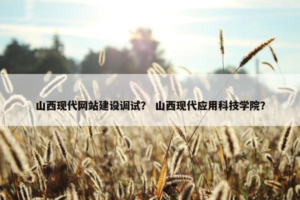 山西现代网站建设调试？ 山西现代应用科技学院？