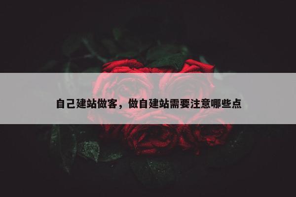 自己建站做客，做自建站需要注意哪些点