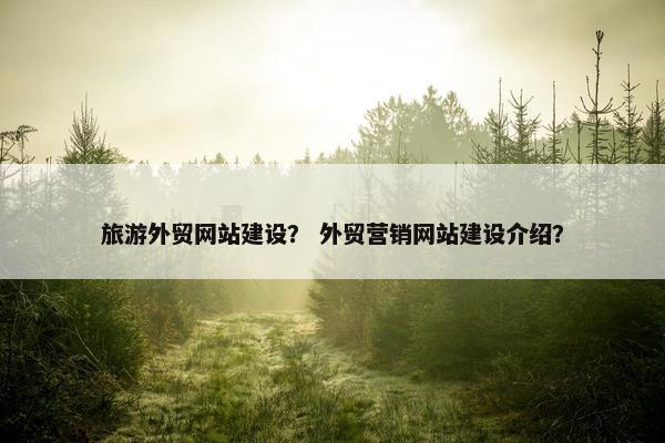 旅游外贸网站建设？ 外贸营销网站建设介绍？