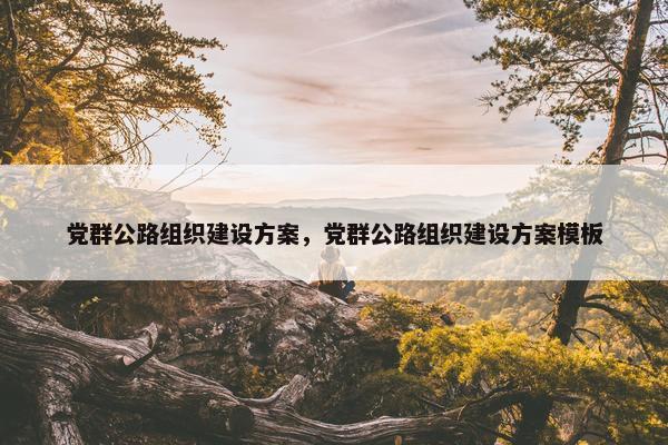 党群公路组织建设方案，党群公路组织建设方案模板