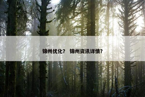 锦州优化？ 锦州资讯详情？