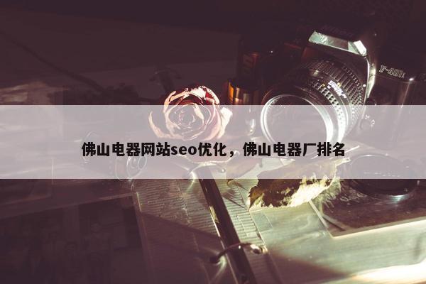 佛山电器网站seo优化，佛山电器厂排名