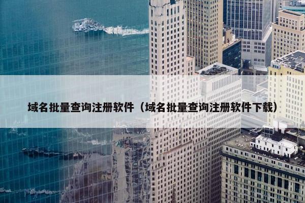 域名批量查询注册软件（域名批量查询注册软件下载）
