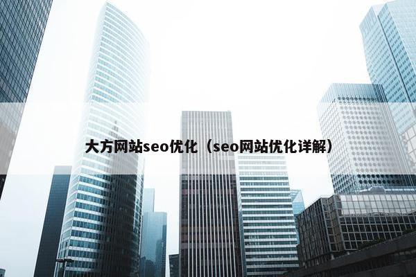 大方网站seo优化（seo网站优化详解）