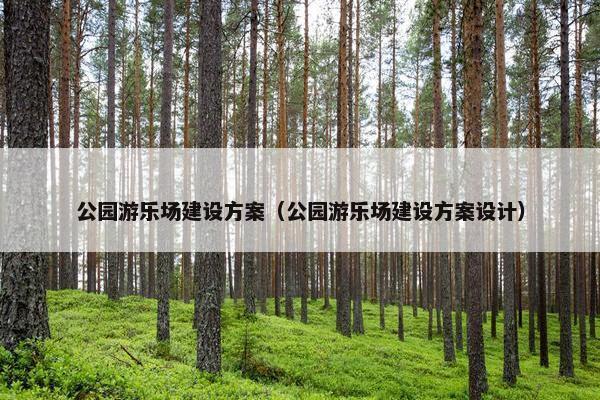 公园游乐场建设方案（公园游乐场建设方案设计）