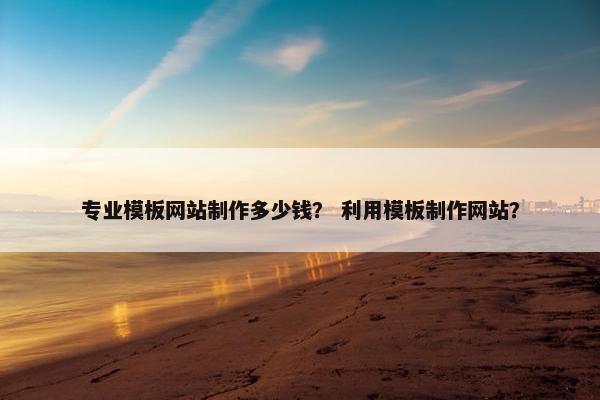专业模板网站制作多少钱？ 利用模板制作网站？