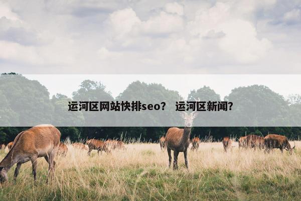 运河区网站快排seo？ 运河区新闻？