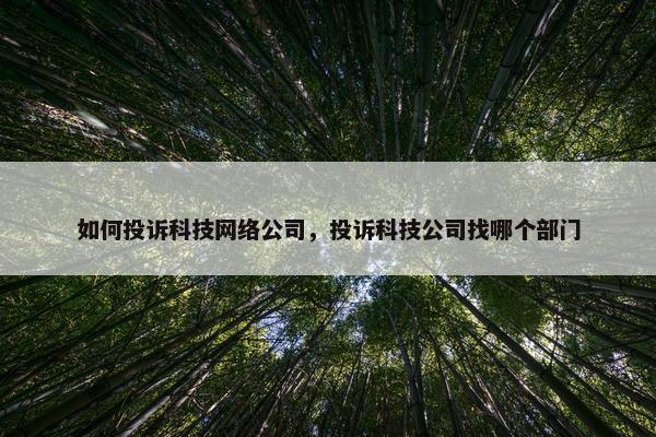 如何投诉科技网络公司，投诉科技公司找哪个部门