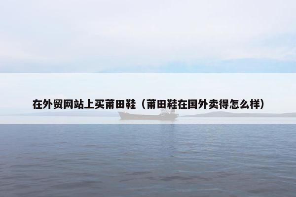 在外贸网站上买莆田鞋（莆田鞋在国外卖得怎么样）