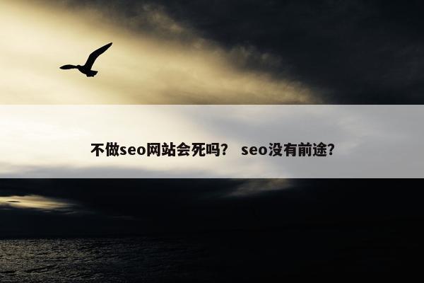 不做seo网站会死吗？ seo没有前途？