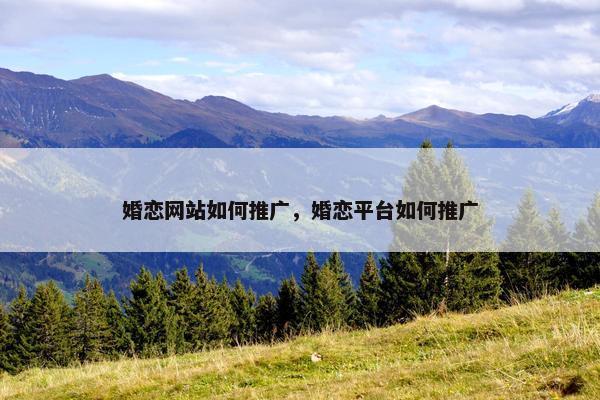 婚恋网站如何推广，婚恋平台如何推广