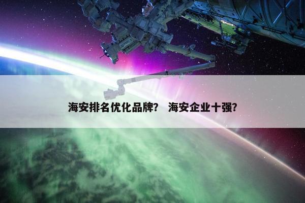 海安排名优化品牌？ 海安企业十强？