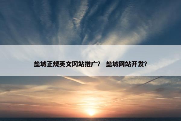 盐城正规英文网站推广？ 盐城网站开发？