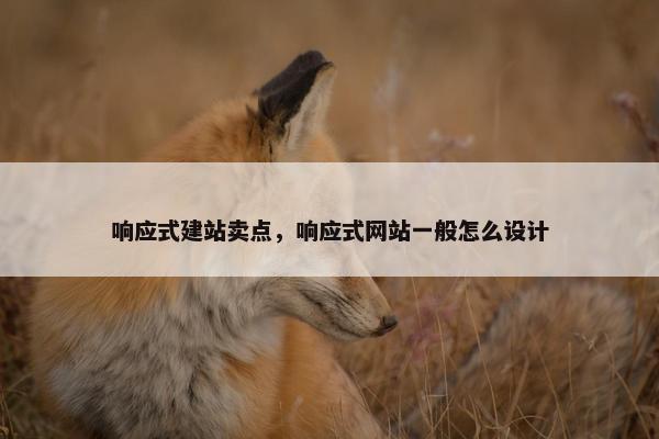 响应式建站卖点，响应式网站一般怎么设计