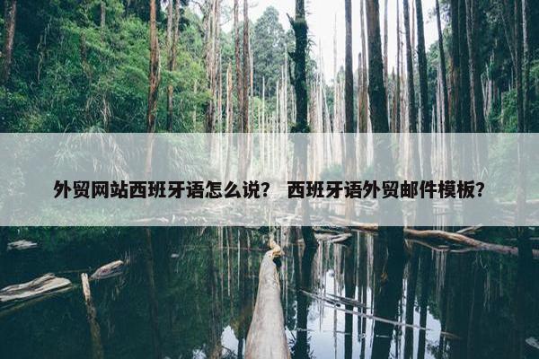 外贸网站西班牙语怎么说？ 西班牙语外贸邮件模板？