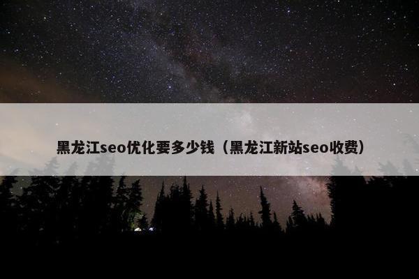 黑龙江seo优化要多少钱（黑龙江新站seo收费）