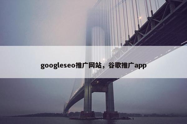 googleseo推广网站，谷歌推广app