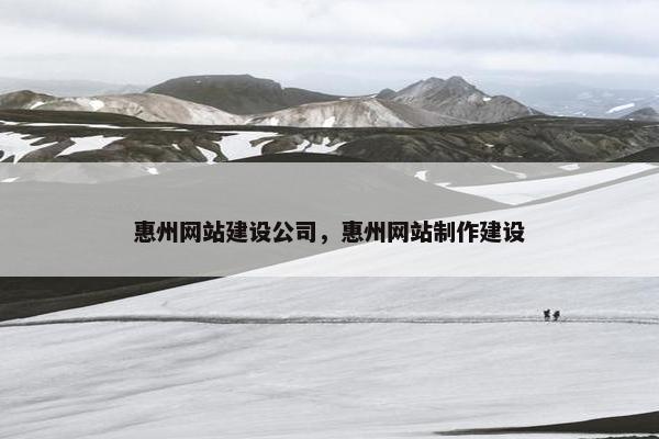 惠州网站建设公司，惠州网站制作建设