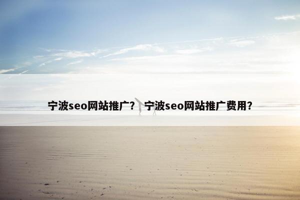 宁波seo网站推广？ 宁波seo网站推广费用？