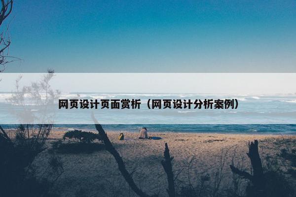 网页设计页面赏析（网页设计分析案例）