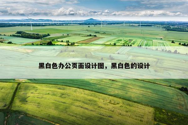 黑白色办公页面设计图，黑白色的设计