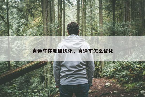 直通车在哪里优化，直通车怎么优化