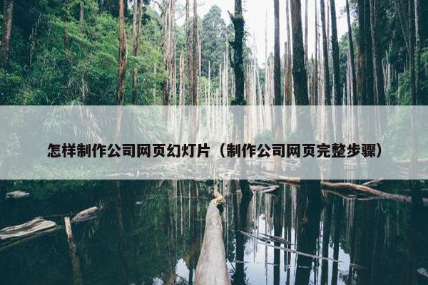 怎样制作公司网页幻灯片（制作公司网页完整步骤）