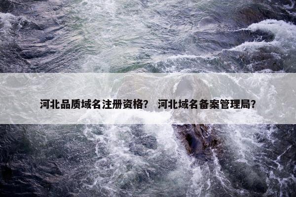 河北品质域名注册资格？ 河北域名备案管理局？